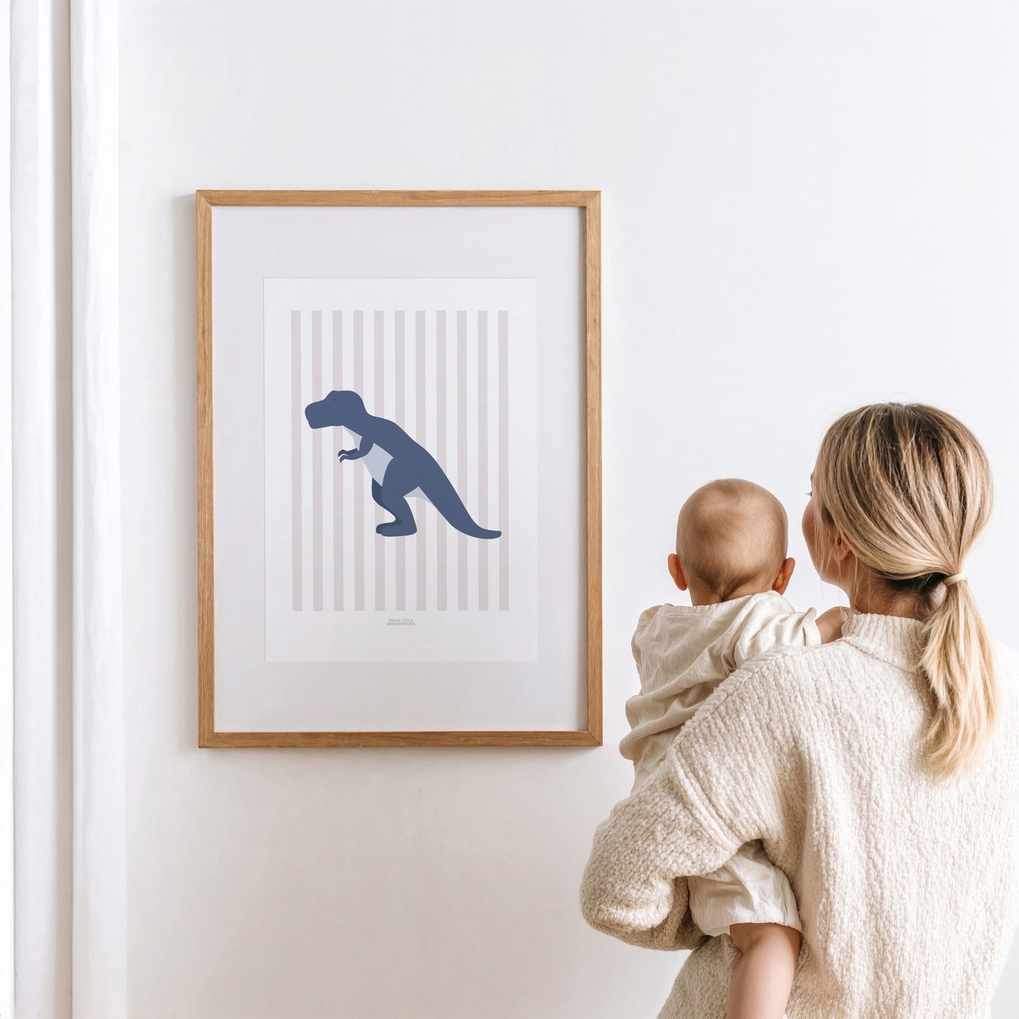READY TO POST - A5 Striped T-Rex Print