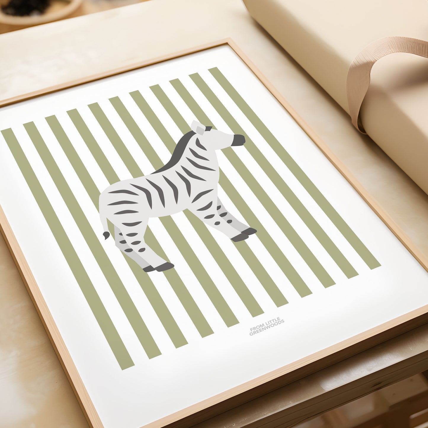 Children's Striped Zebra Print - Green