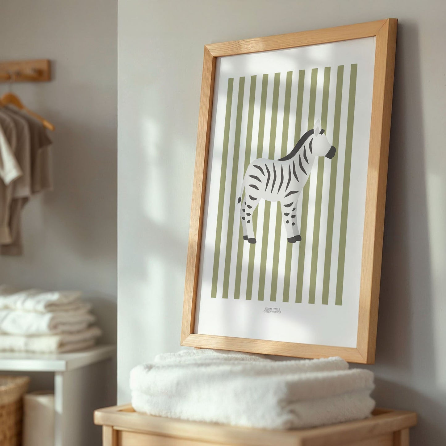 Children's Striped Zebra Print - Green
