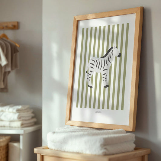 Children's Striped Zebra Print - Green