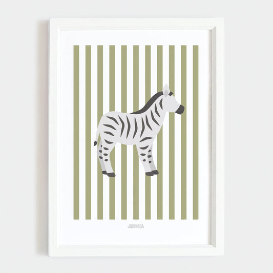 Children's Striped Zebra Print - Green