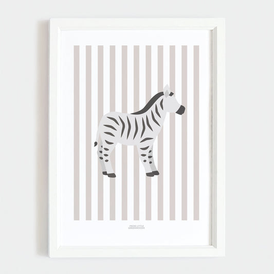 Children's Striped Zebra Print - Grey