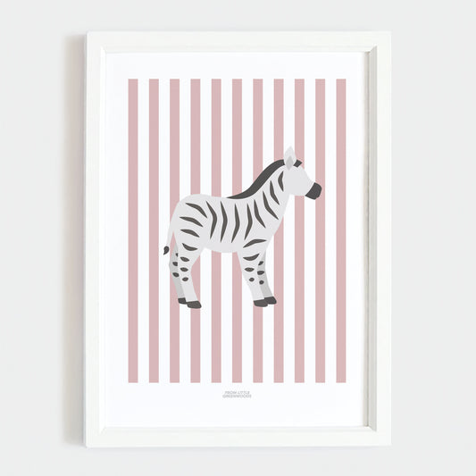Children's Striped Zebra Print - Pink