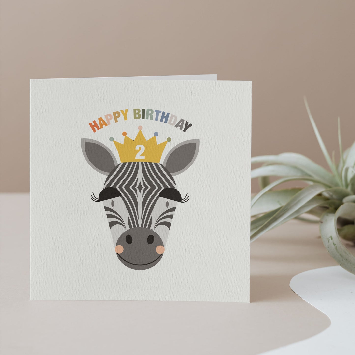 Girl's Princess Zebra Birthday Card