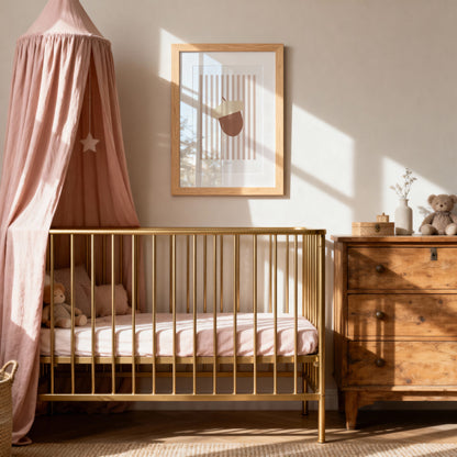 Children's Woodland Acorn Print - Pink Stripes