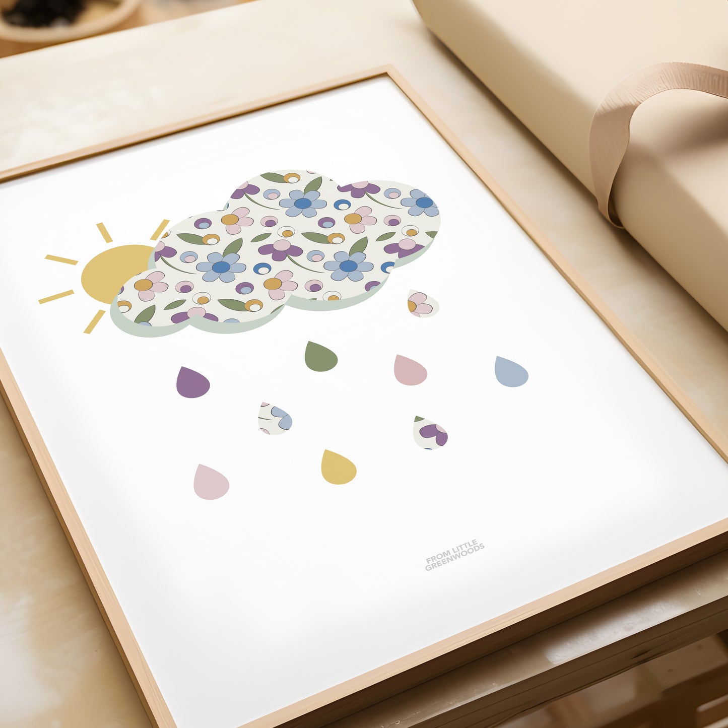READY TO POST - A4 Ditsy Flower Cloud Print