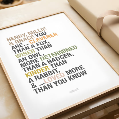 Personalised Woodland Affirmations Print