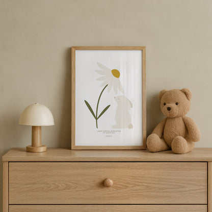 Personalised Bunny with Daisy Print