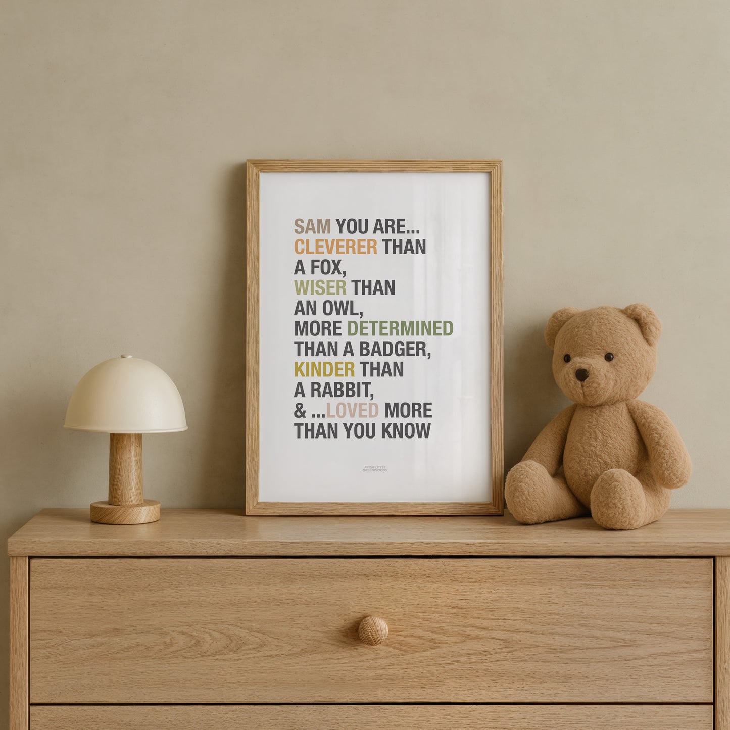 Personalised Woodland Affirmations Print