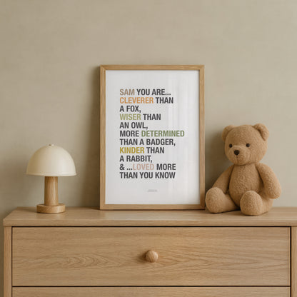 Personalised Woodland Affirmations Print