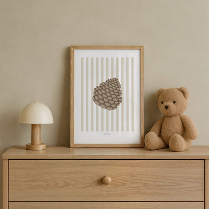 READY TO POST - A4 Striped Pinecone Print