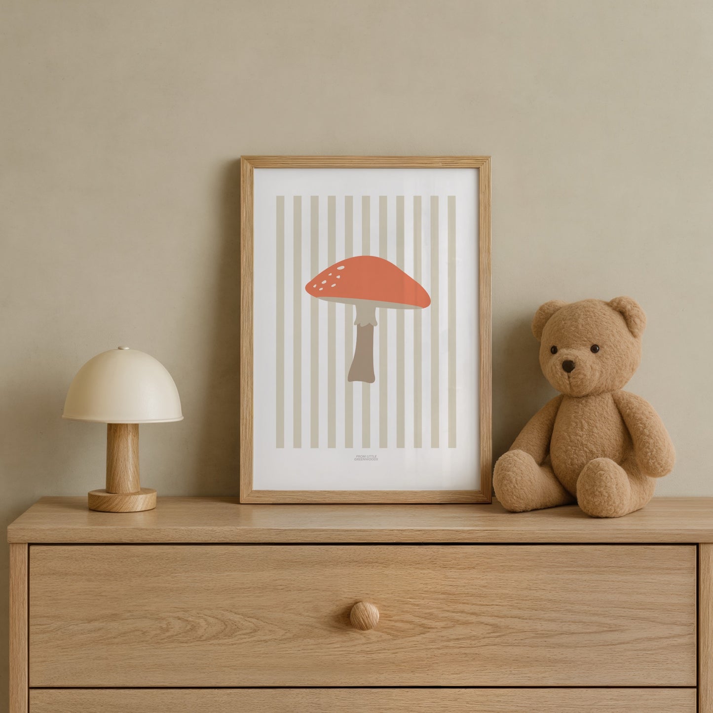 READY TO POST - A5 Striped Toadstool Print