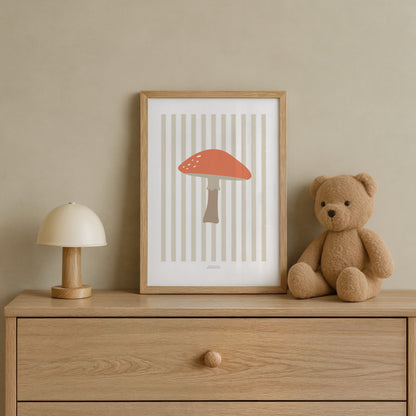 READY TO POST - A5 Striped Toadstool Print