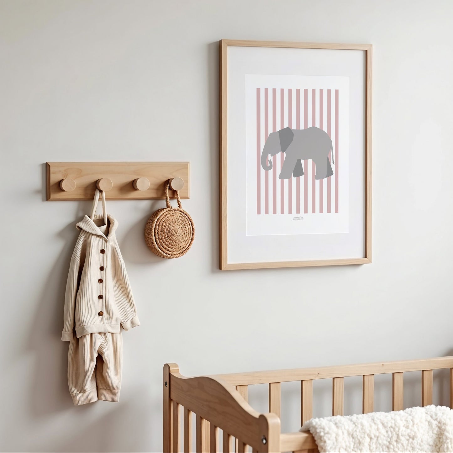 Children's Striped Elephant Print - Pink