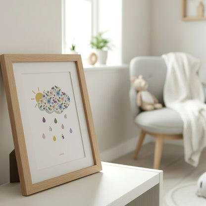 READY TO POST - A4 Ditsy Flower Cloud Print