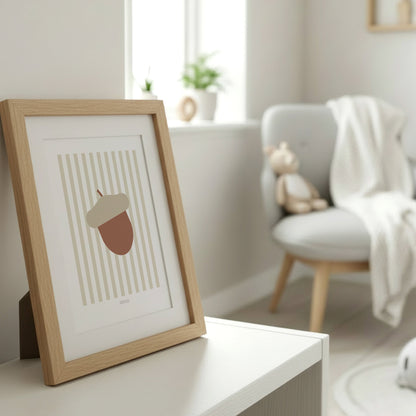 READY TO POST - A4 Striped Acorn Print
