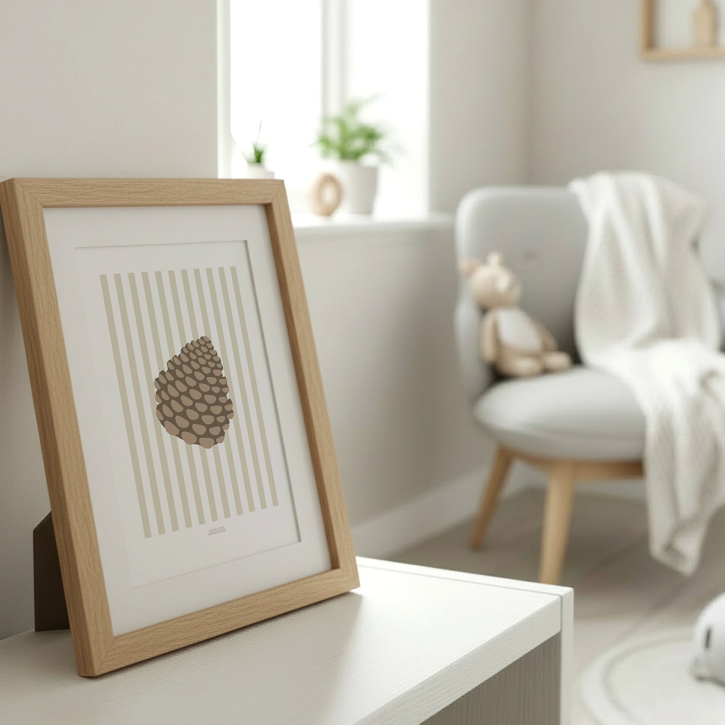 READY TO POST - A4 Striped Pinecone Print