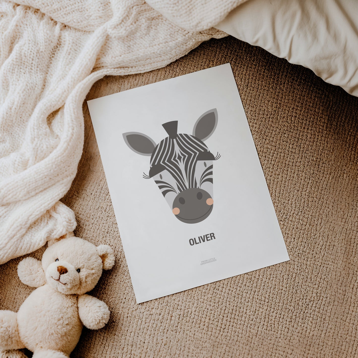 Personalised Children's Zebra Print