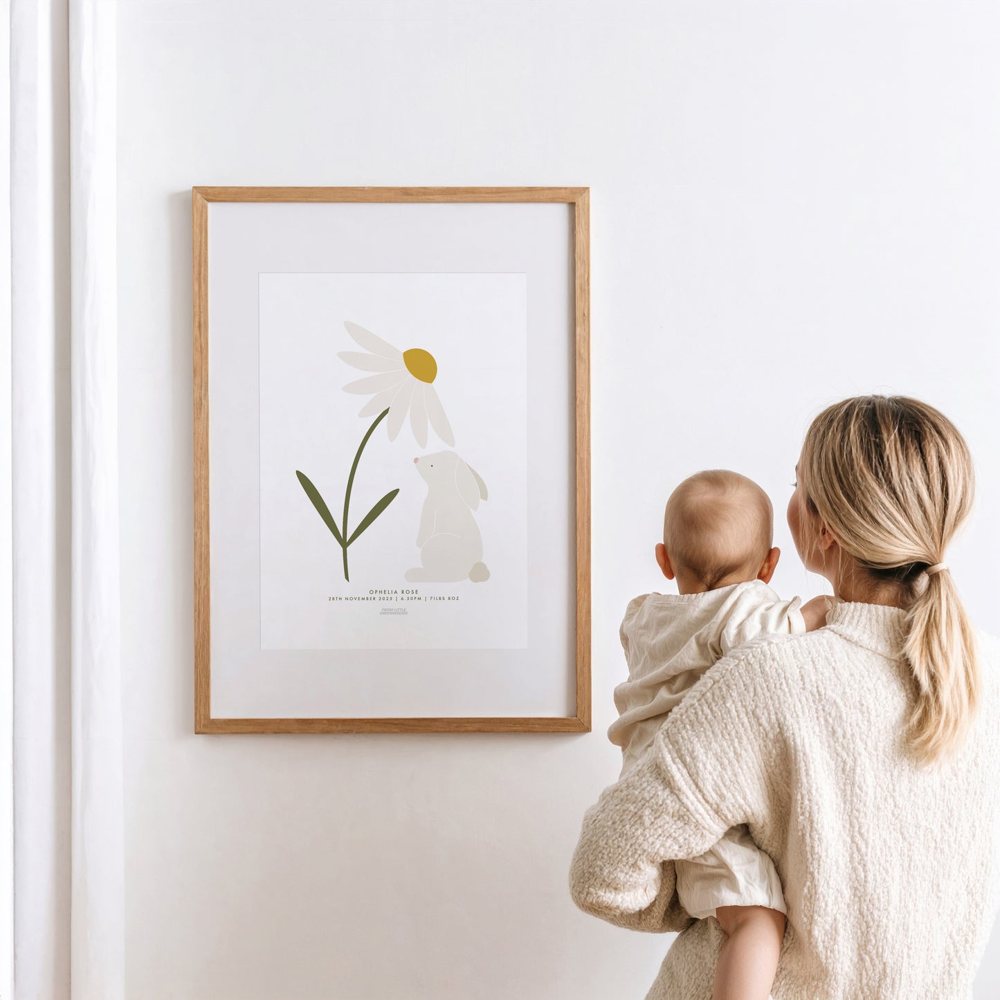 Personalised Bunny with Daisy Print
