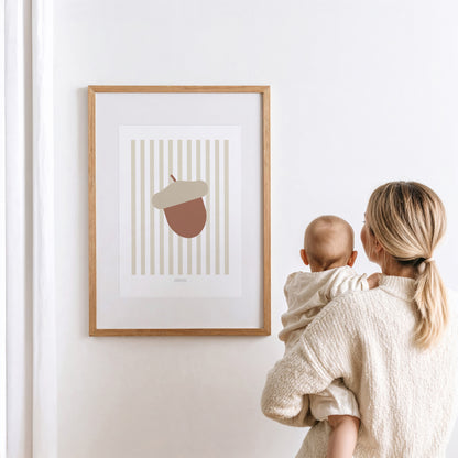 READY TO POST - A4 Striped Acorn Print