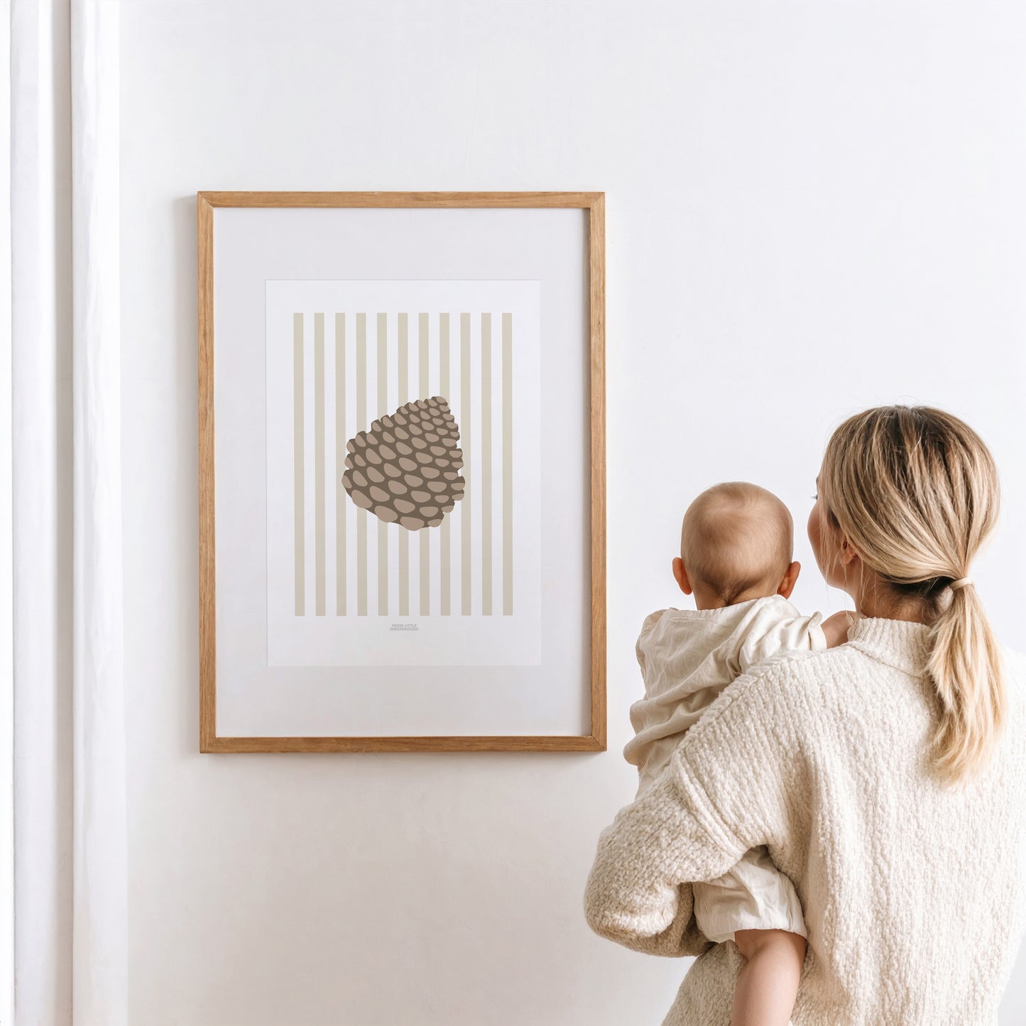 READY TO POST - A4 Striped Pinecone Print