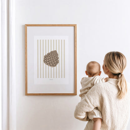 READY TO POST - A4 Striped Pinecone Print