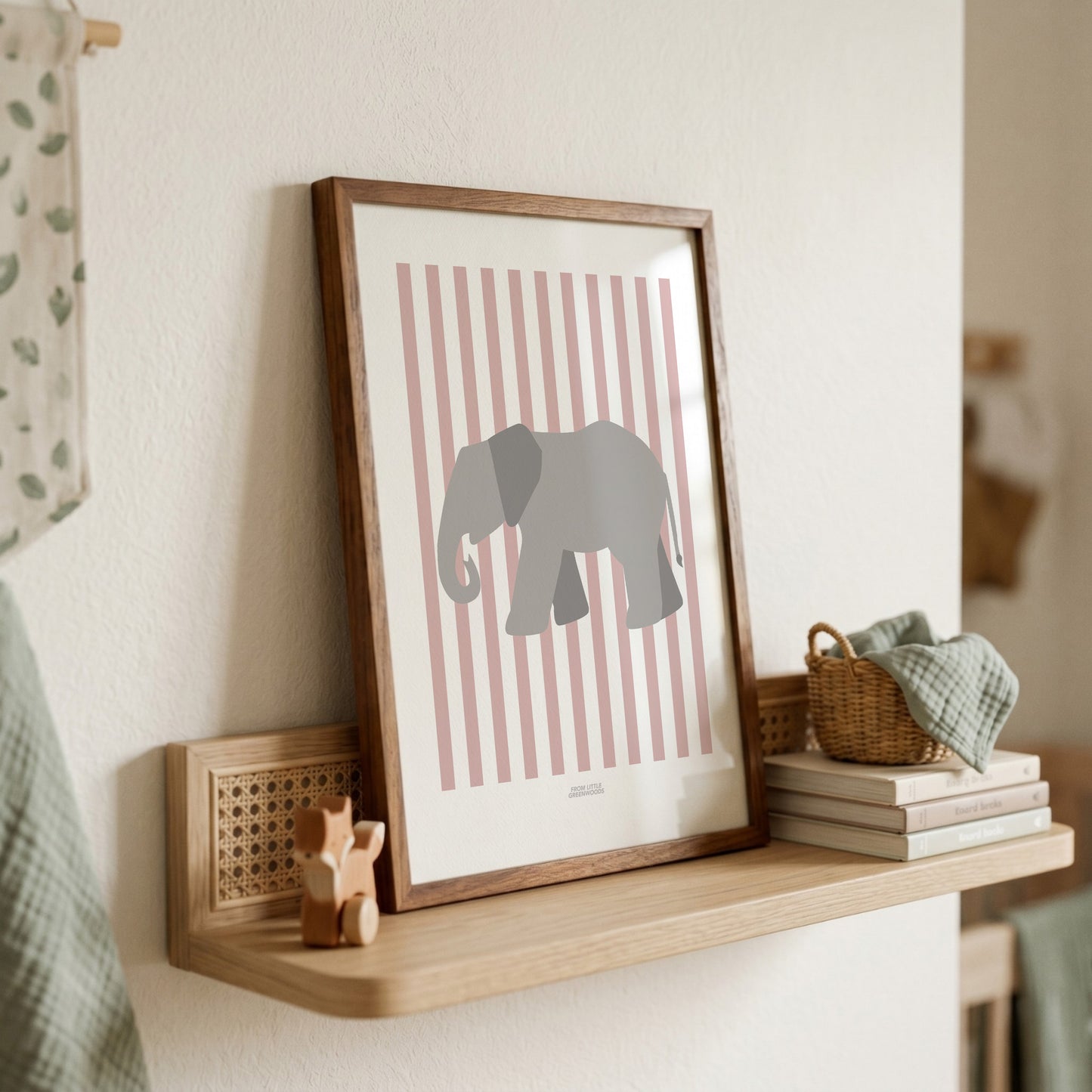 Children's Striped Elephant Print - Pink