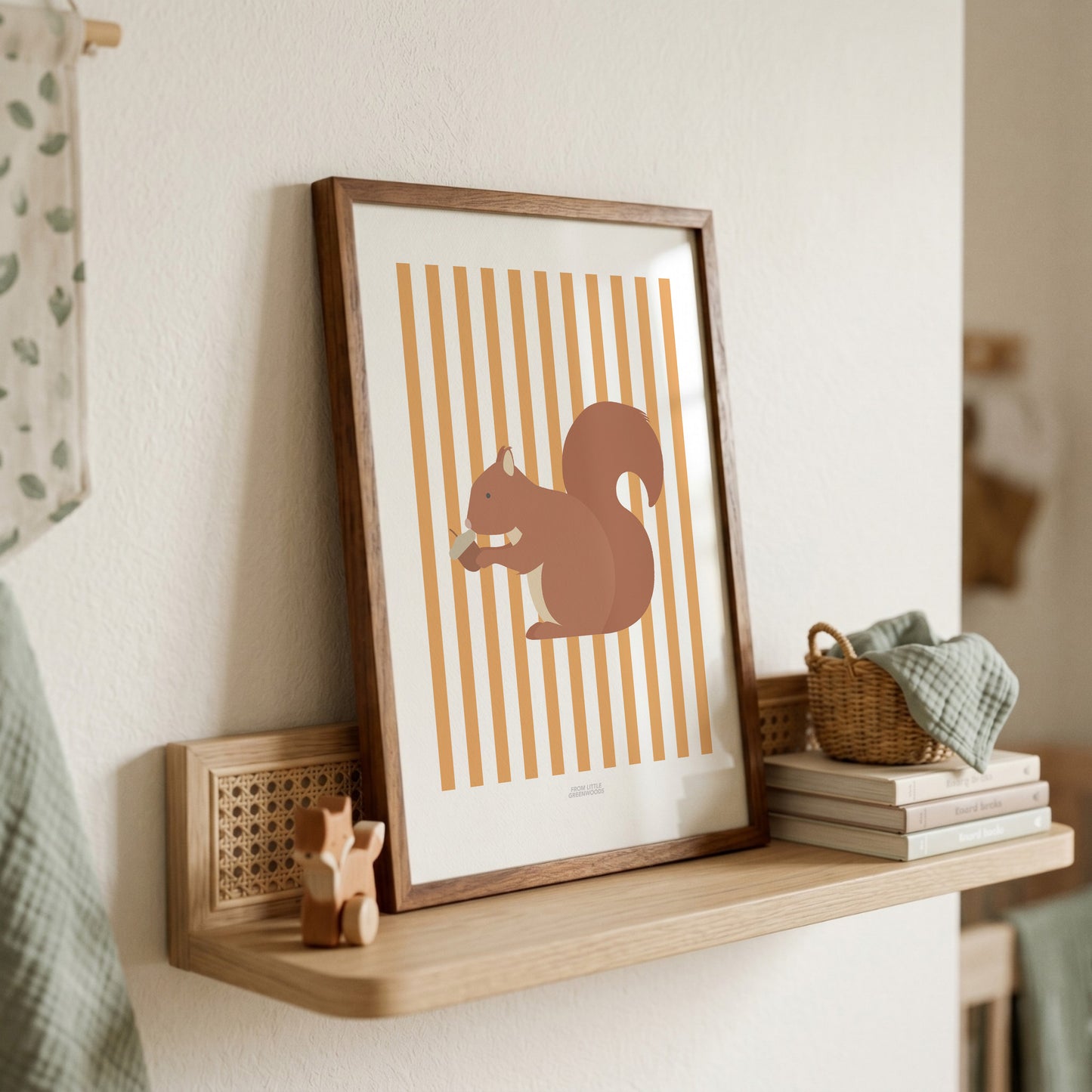 READY TO POST - A5 Striped Squirrel Print