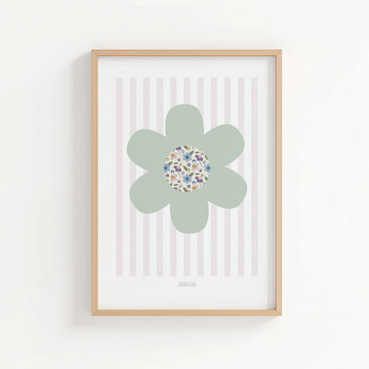 Mint Green Ditsy Flower Print