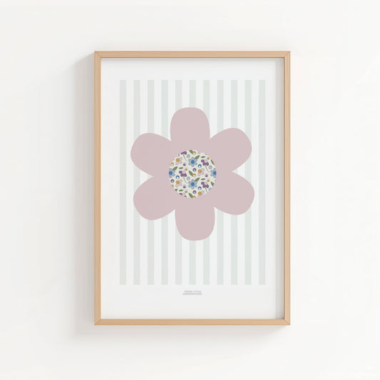 Girl's Pink Ditsy Flower Print