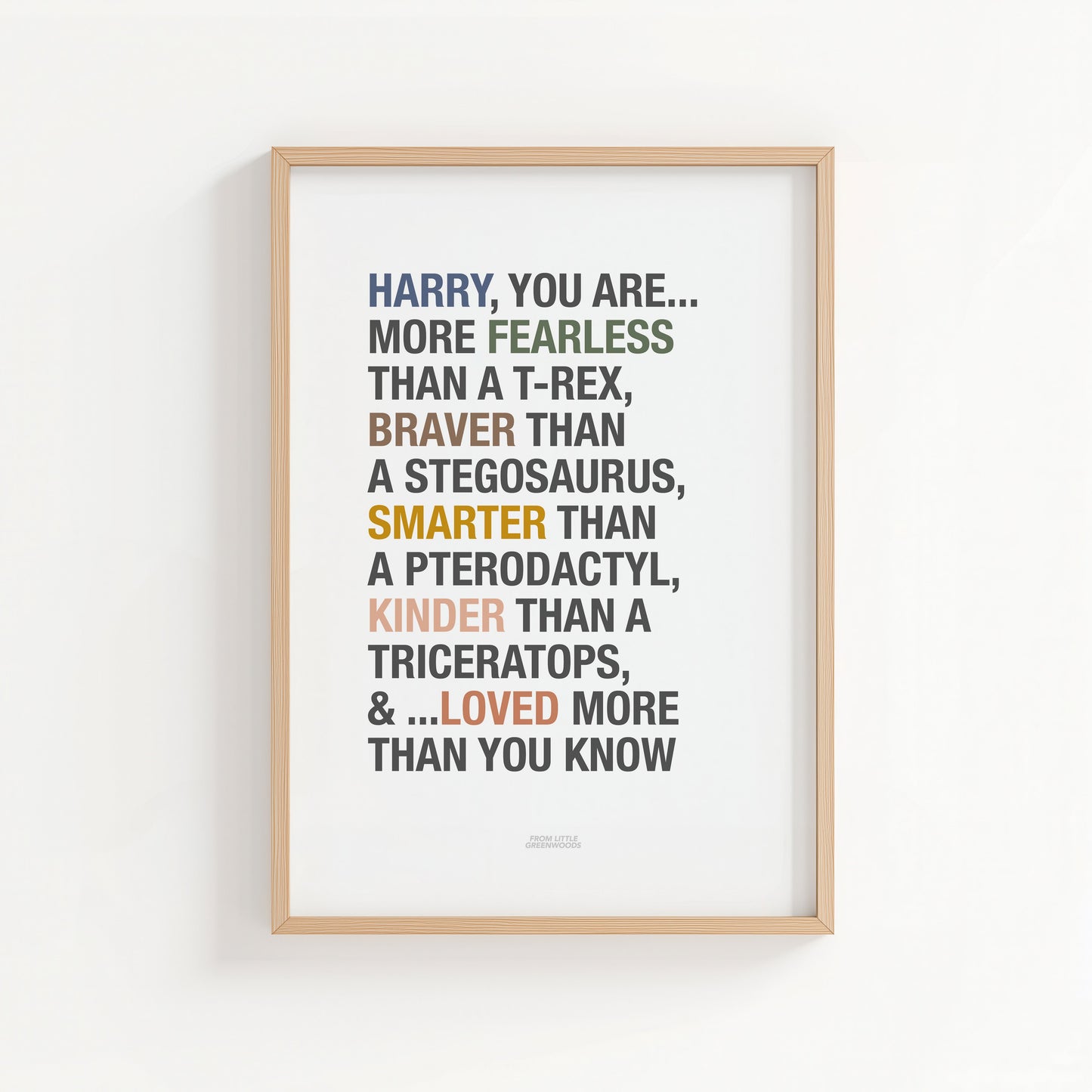 Personalised Dinosaur Affirmations Print