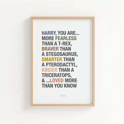 Personalised Dinosaur Affirmations Print