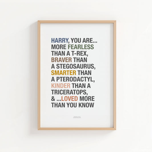 Personalised Dinosaur Affirmations Print