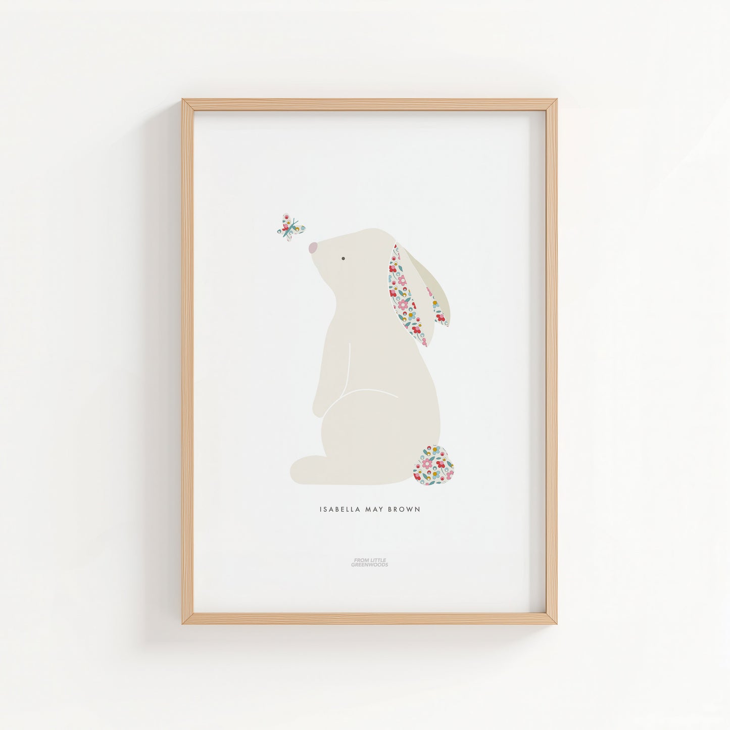 Pink Ditsy Flower Bunny Print