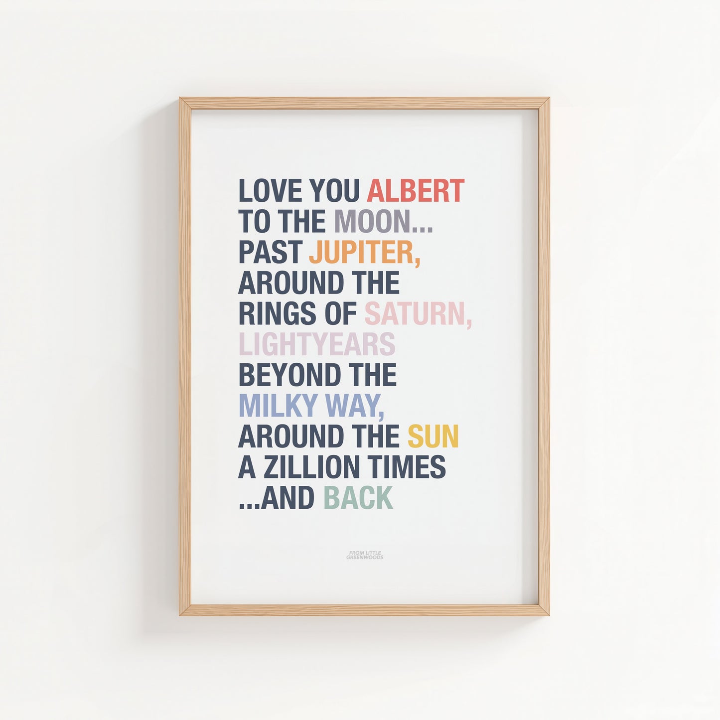 Personalised Love You to the Moon Print