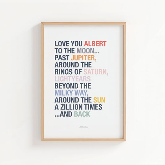 Personalised Love You to the Moon Print