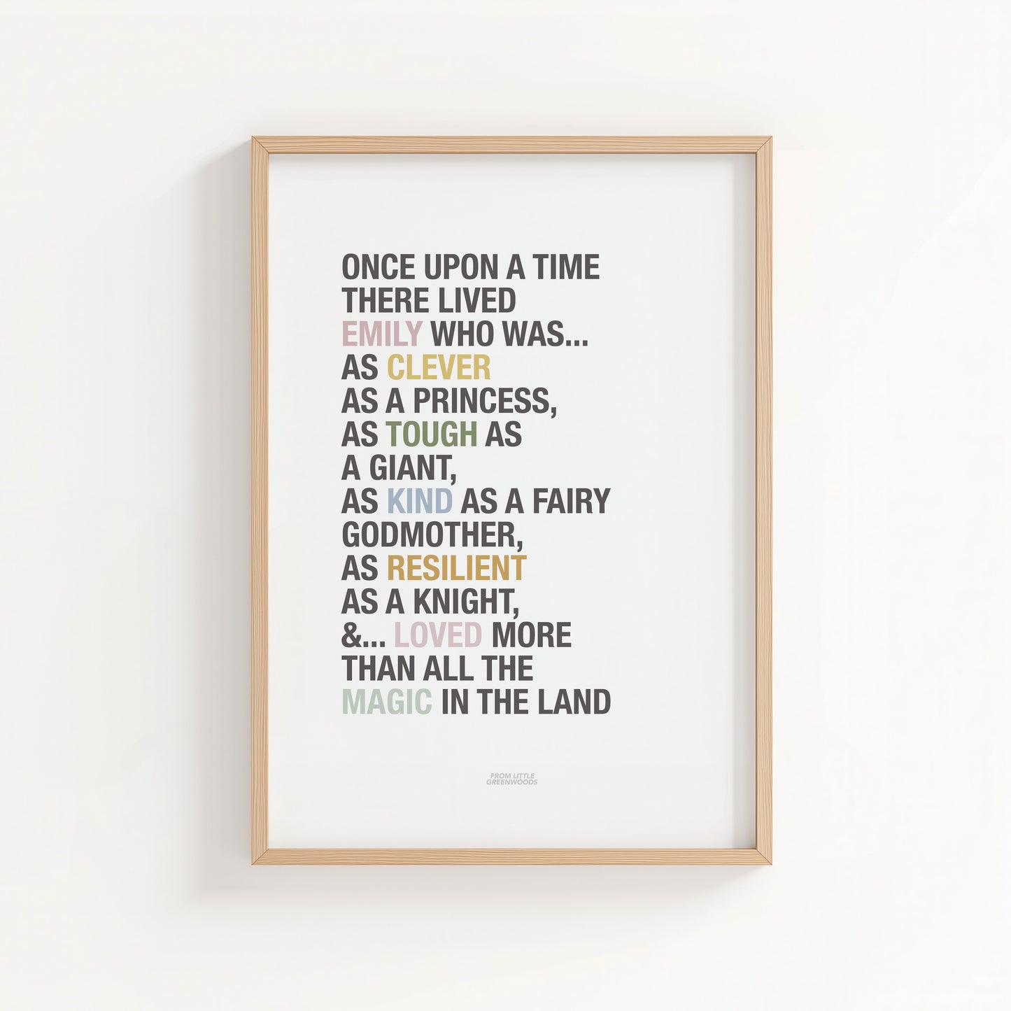 Personalised Girl's Princess Affirmations Print