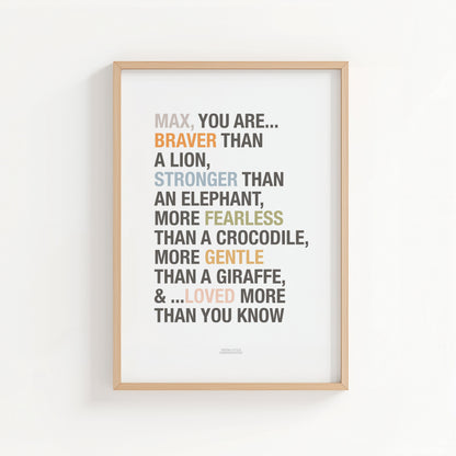 Personalised Safari Affirmations Print