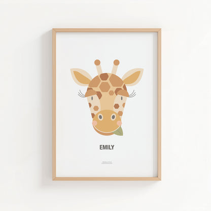 Personalised Kid's Giraffe Print