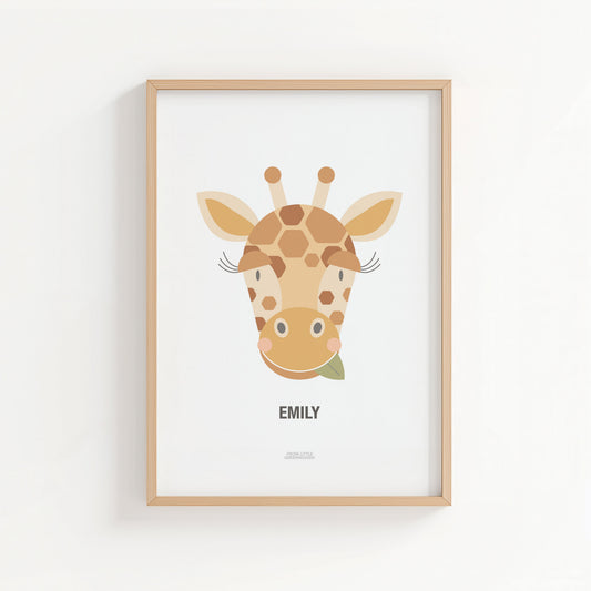 Personalised Kid's Giraffe Print