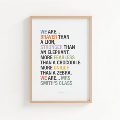 Personalised Classroom Affirmation Poster