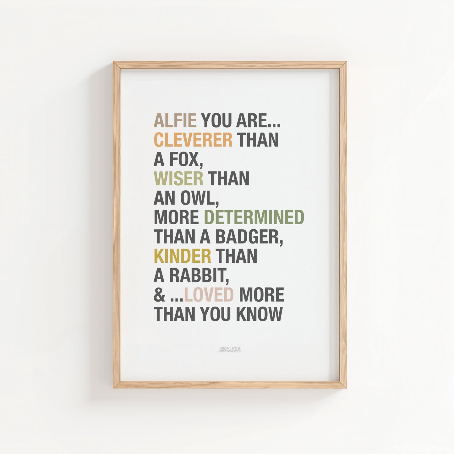 Personalised Woodland Affirmations Print
