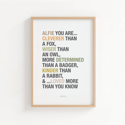 Personalised Woodland Affirmations Print