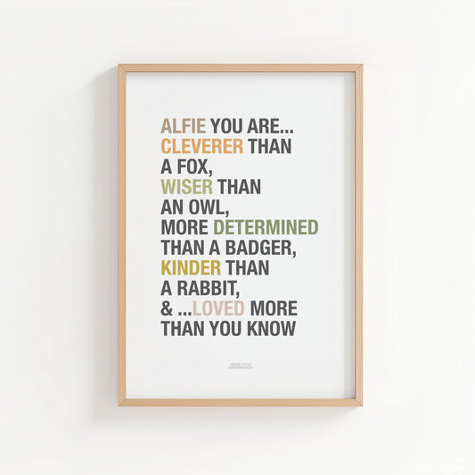 Personalised Woodland Affirmations Print