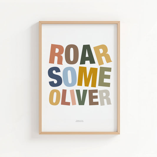 Personalised Roarsome Name Print