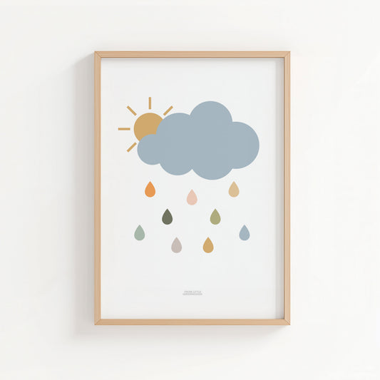Rain Cloud Print - Safari Blue