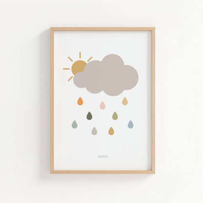 Rain Cloud Print - Safari Grey