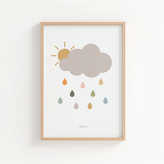 Rain Cloud Print - Safari Grey