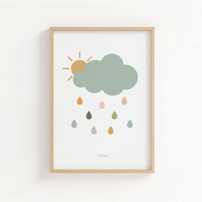 Rain Cloud Print - Safari Teal