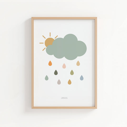 Rain Cloud Print - Safari Teal